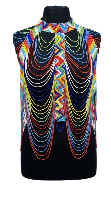 kk-03-nobg Multicolor Draped Beaded Necklace