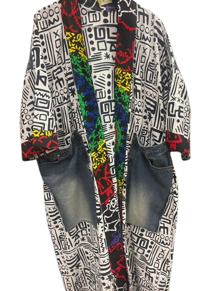 Artisan Jeans & Ankara Series Upcycled Kimono